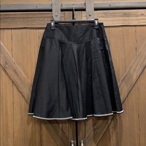 WHBM black skirt with white embroidery at hem, 2